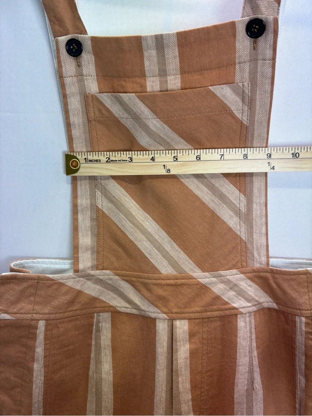 Free People Striped Overalls Wide Leg Tan Cream Women’s Sample XS/S